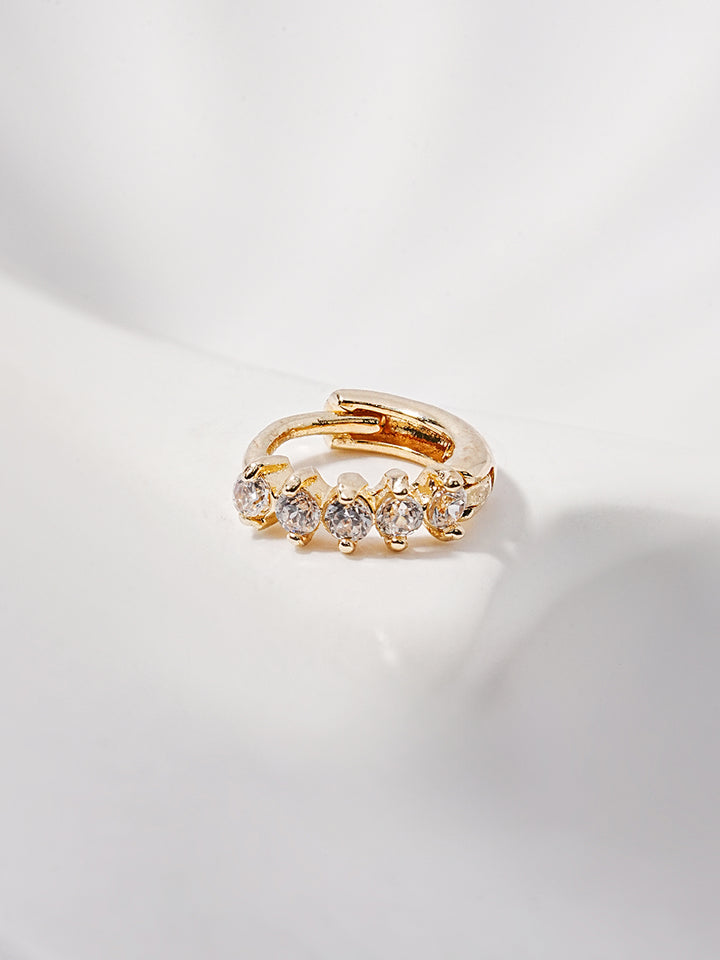 14K Solid Gold Mini Layered Cartilage Hoop Earring