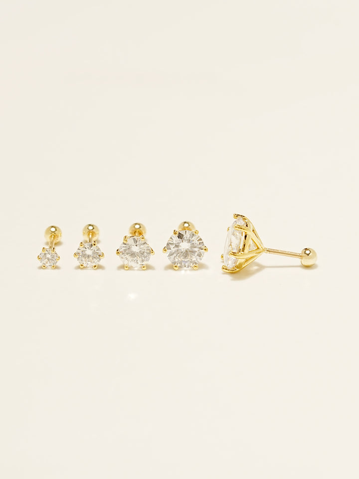 14KGF Basic Cubic Earring 20G