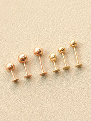 14K Gold Two Way Ball Labret Earring 20G