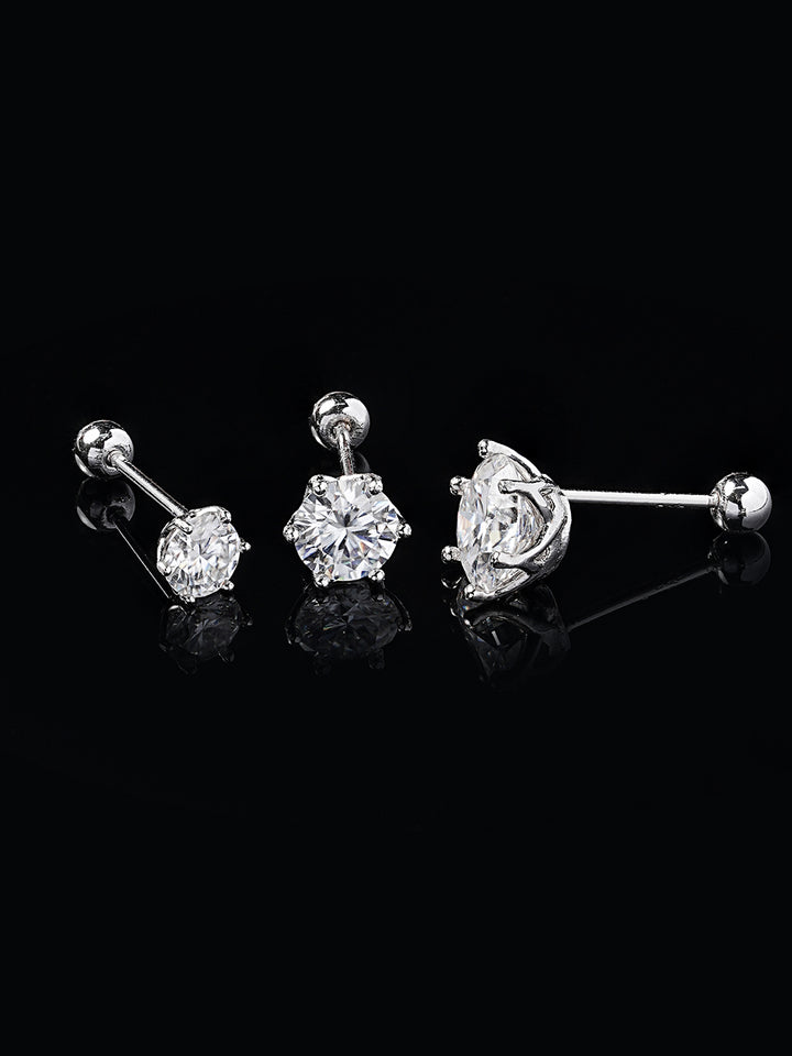 14K Gold Moissanite Crown Cartilage Earring 20G18G16G