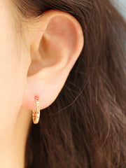 14K Gold Wavy Conch Hoop Earring