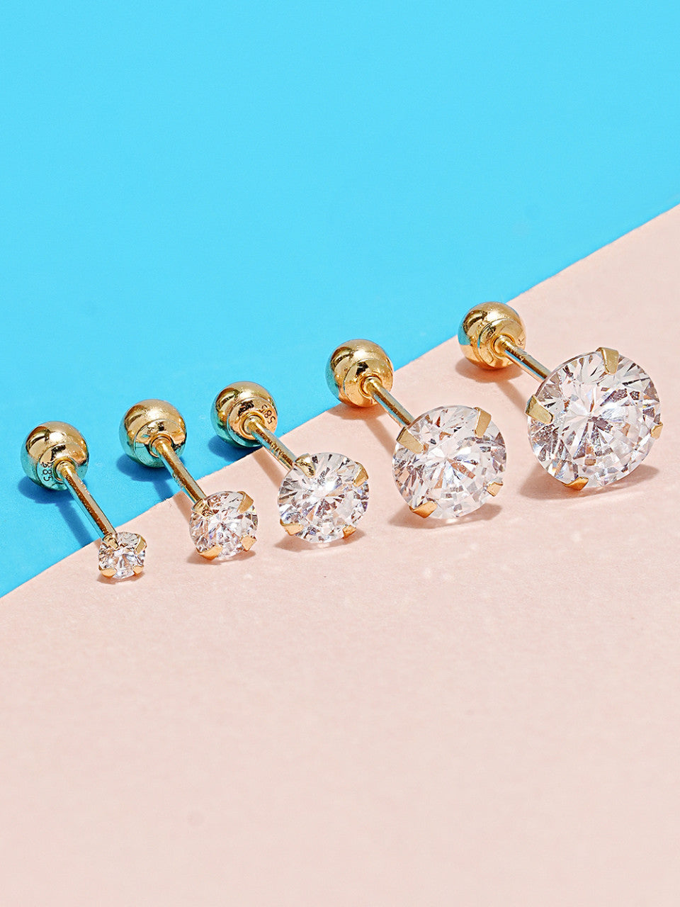 14K Gold Daily Cubic Cartilage Earring 20G