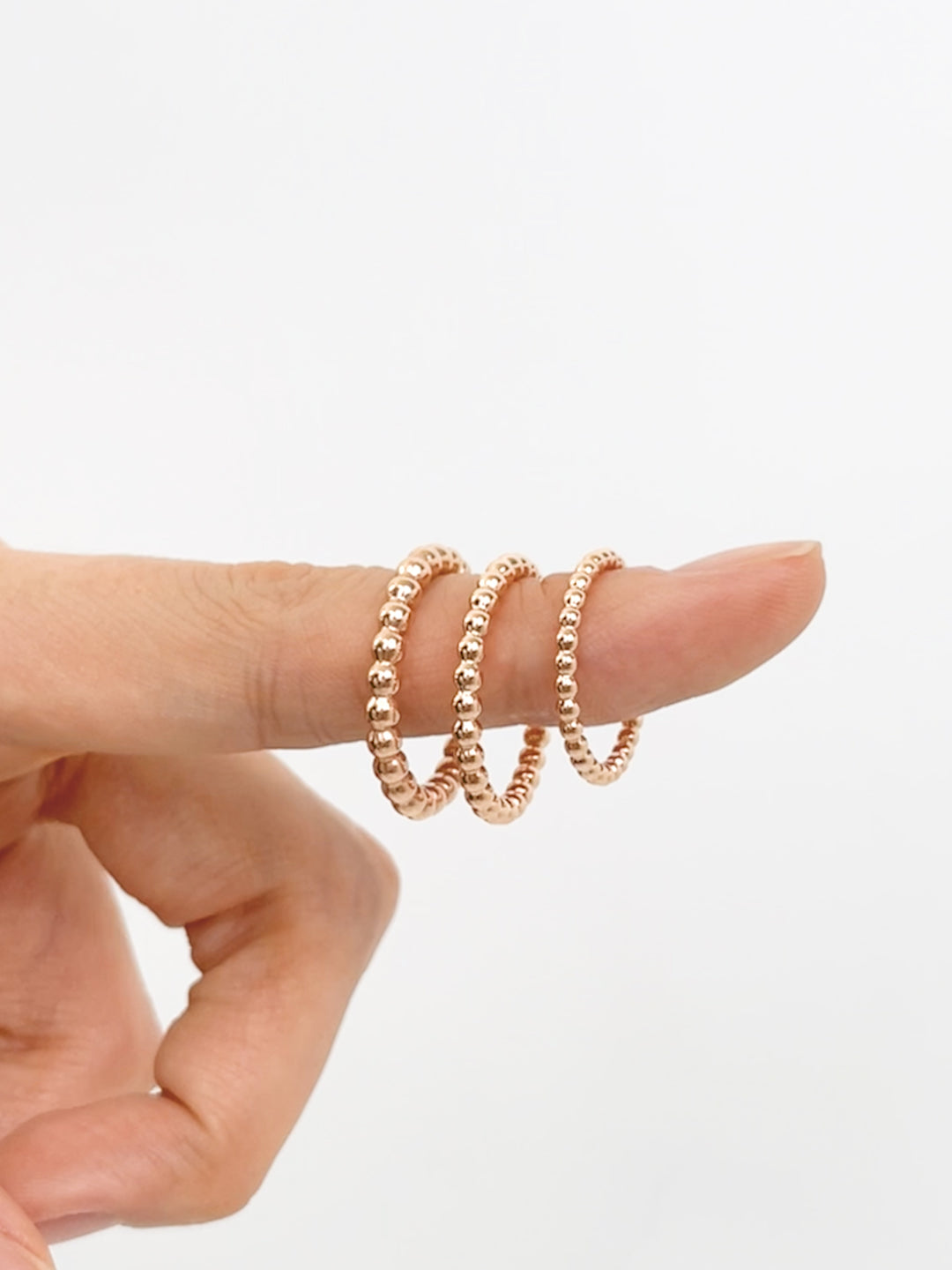 14K Solid Gold Layered Volume Bubble Ball Ring