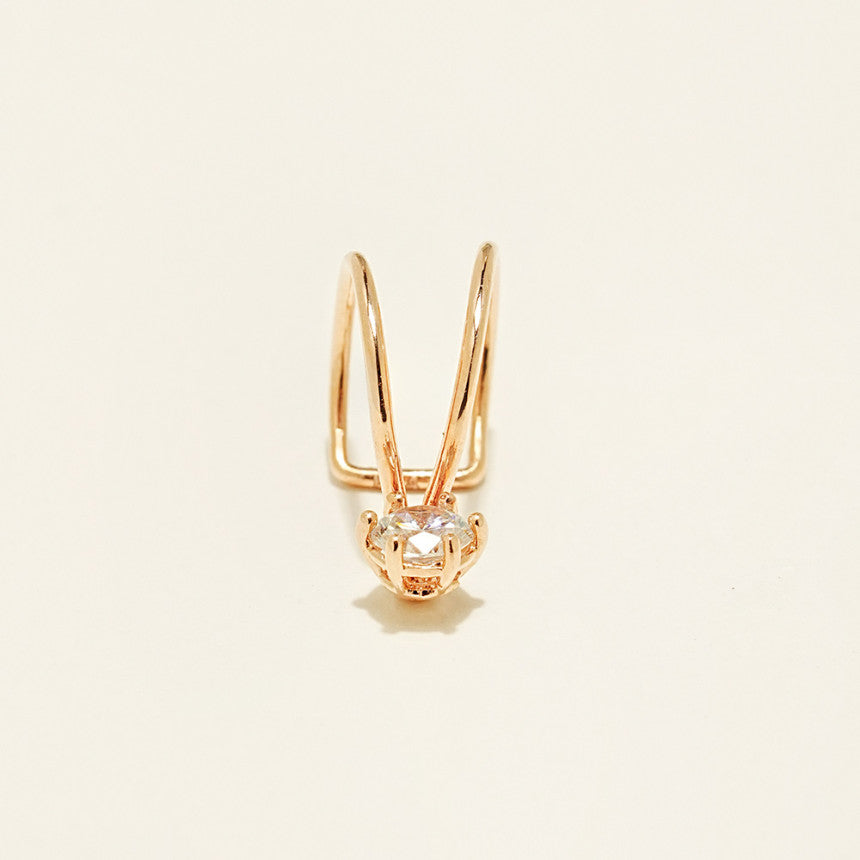 14K Gold Simple CZ Ear Cuff