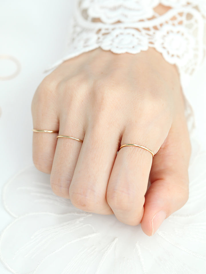 14K Gold Layered DIa Cutting Thin Ring