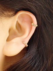 14K Gold Chain Conch Hoop Earring