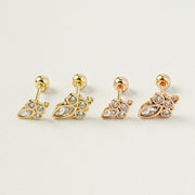 14K Gold Queen Cubic Cartilage Earring 20G