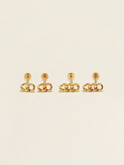 14K Gold Chain Internally Threaded Labret Piercing 18G16G
