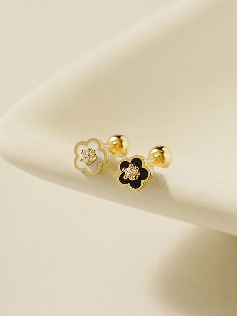 14K Gold Anica Flower Cartilage Earring 20G