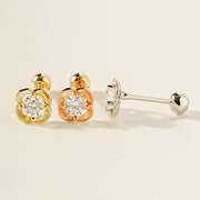 14K Gold Cosmos Flower Moissanite Cartilage Earring 20G18G16G