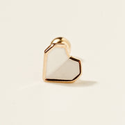 14K Gold Enamel Fold Heart Cubic Earring 20G18G16G