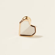 14K Gold Enamel Fold Heart Earring 20G18G16G