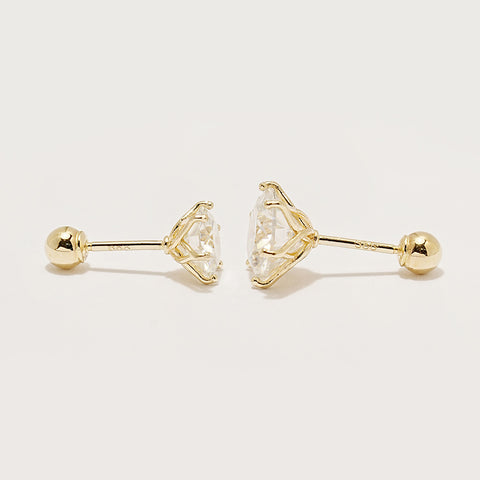 14K Gold Rhodanthe Moissanite Cartilage Earring 20G