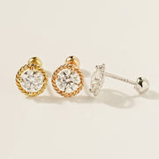 14K Gold Angel Ring Moissanite Cartilage Earring 20G18G16G