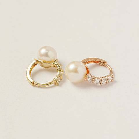 14K 18K Tiffany Waterfresh Pearl Cartilage Hoop Earring