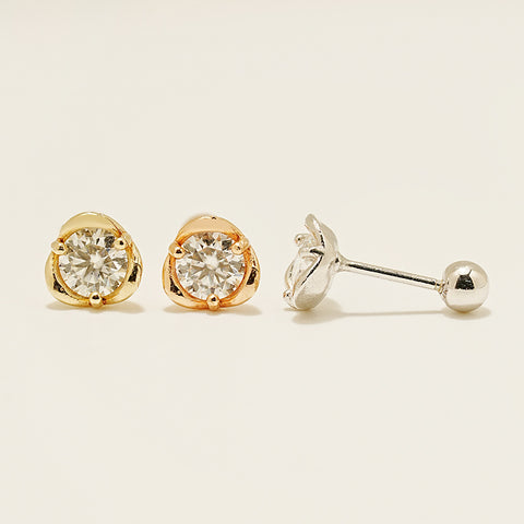 14K Gold Moissanite Triangle Pascal Cartilage Earring 20G18G16G