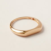 14K 18K Gold Flat Engraving Lettering Ring