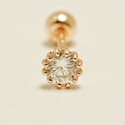 14K Gold Shining Moissanite Cartilage Earring 20G18G16G