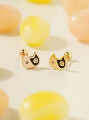 14K Gold Siamese Cat Cartilage Earring 20G