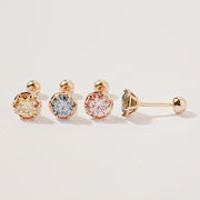 14K Gold Moissanite Imperial Dia Cartilage Earring 20G18G16G