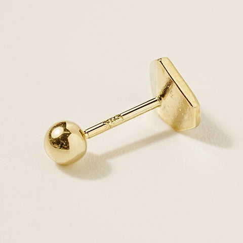 14K Gold Enamel Fold Heart Cubic Earring 20G18G16G
