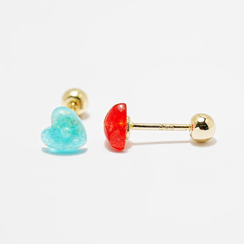 14K Gold Color Heart Candy Cartilage Earring 20G