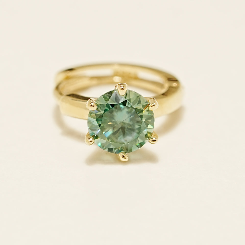 14K 18K Gold Moissanite Dia Color Cartilage Hoop Earring S,M,L