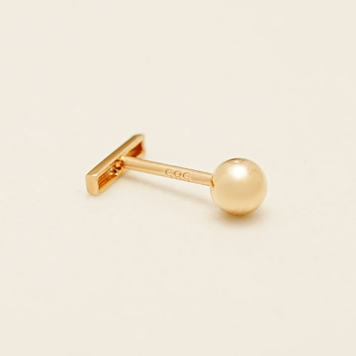 14K Gold Cubic Stick Cartilage Earring S,M 20G