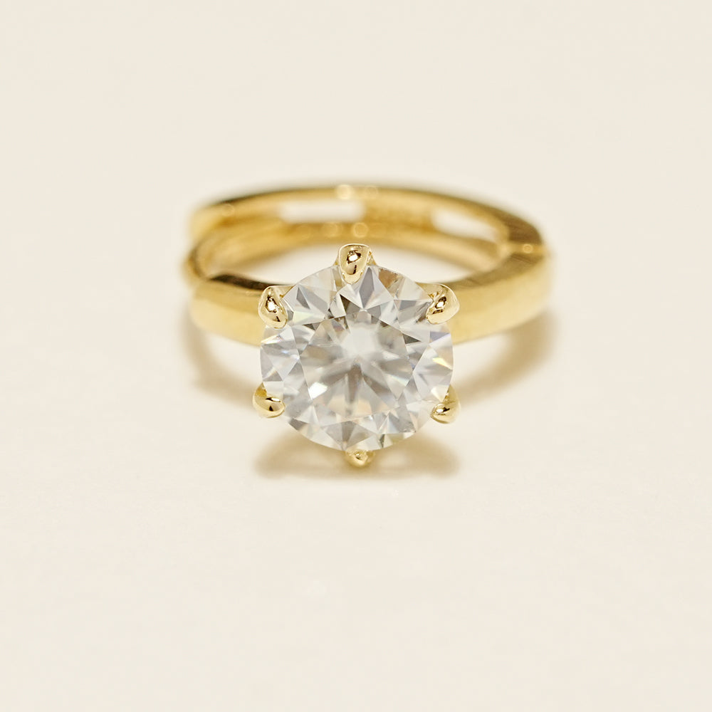 14K 18K Gold Moissanite Dia Color Cartilage Hoop Earring S,M,L