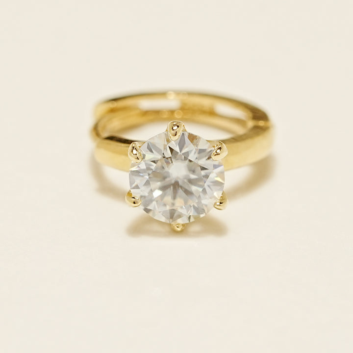 14K 18K Gold Moissanite Dia Color Cartilage Hoop Earring S,M,L