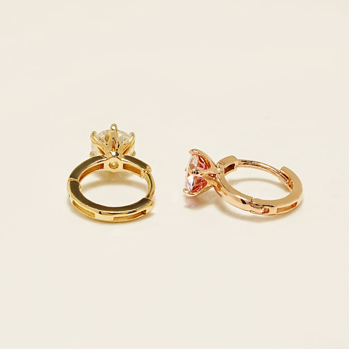 14K 18K Gold Moissanite Dia Color Cartilage Hoop Earring S,M,L