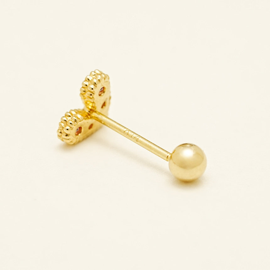 14K gold Bling Lovely Heart Cartilage Earring 20G