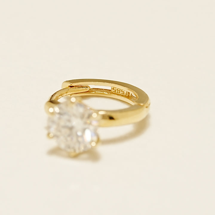 14K 18K Gold Moissanite Dia Color Cartilage Hoop Earring S,M,L