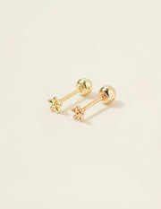 14K Gold Mini Ball Flower Cartilage Earring 20G