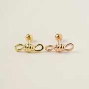 14K Gold Tight Rope Cartilage Earring 20G