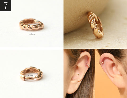 14K Gold Mini Cartilage Hoop Earring