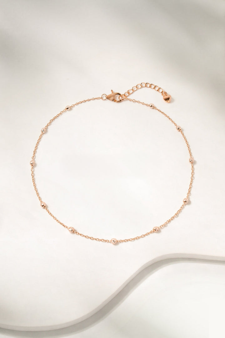 14K 18K Gold Cutting Ball Anklet