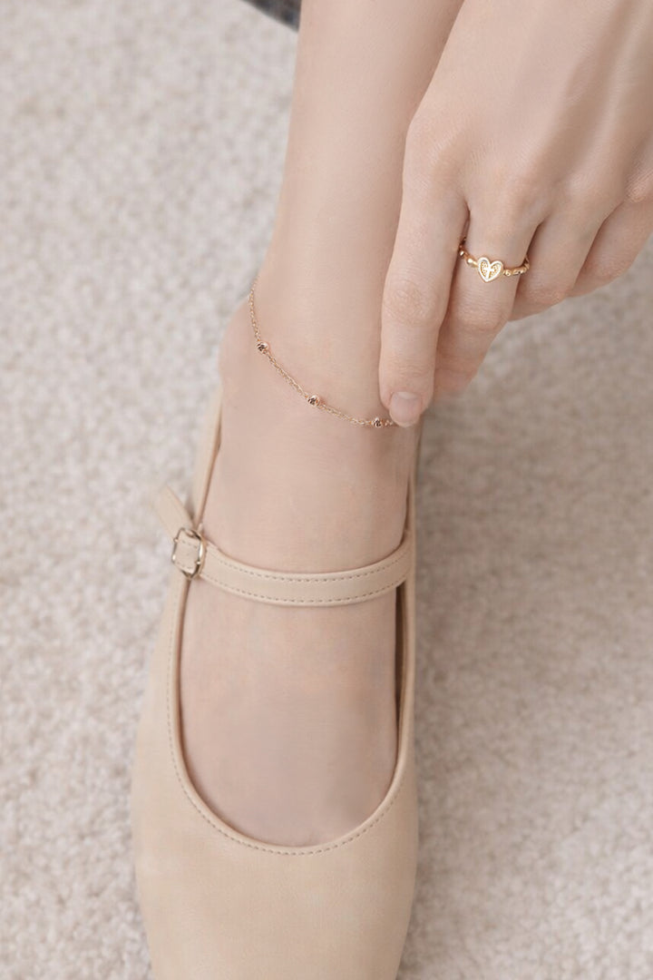 14K 18K Gold Cutting Ball Anklet
