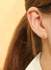 14K Gold Decresendo Cubic Cartilage Earring 20G