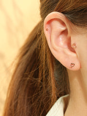 14K Gold Line Rabbit Cartilage Earring 20G
