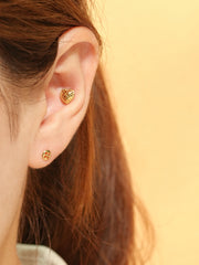 14K Gold Sphere Flower Cartilage Earring 20G