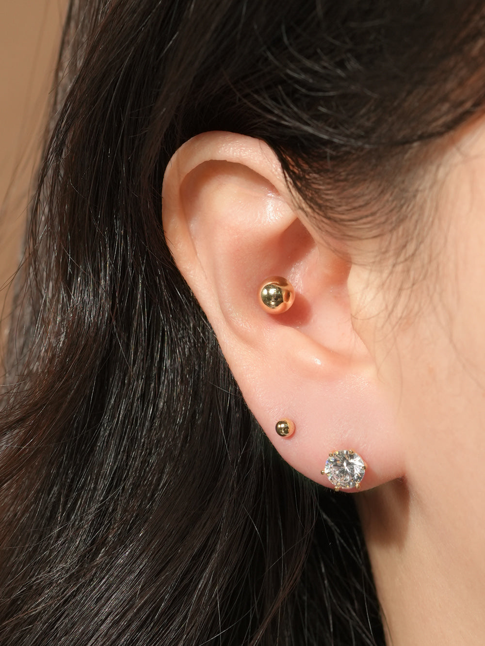 14KGF Basic Gold Ball Earring 20G