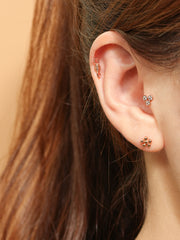14K Gold Fidget Spin Cubic Cartilage Earring 20G