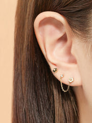 14K Gold Anica Flower Cartilage Earring 20G