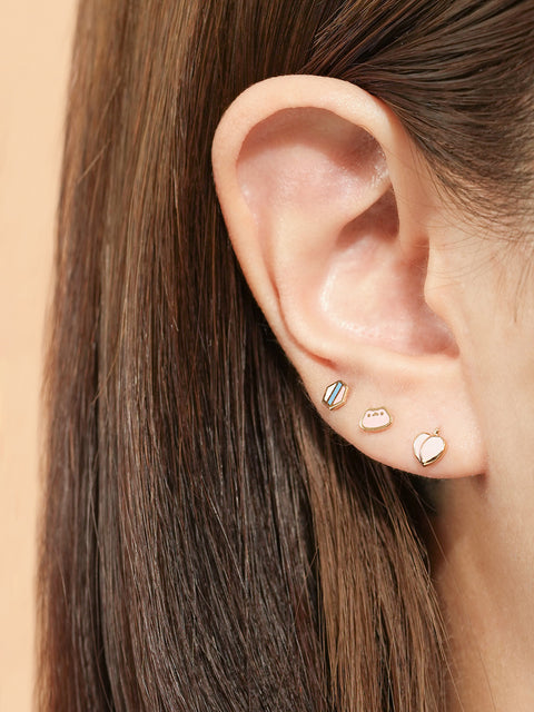 14K Gold Candy Pop Hexagon Cartilage Earring 20G