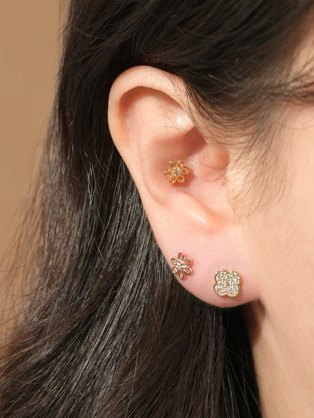 14KGF Flower Dream Earring 20G