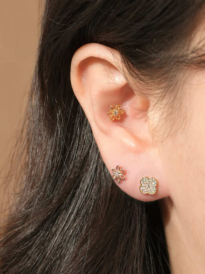 14KGF Flower Dream Earring 20G