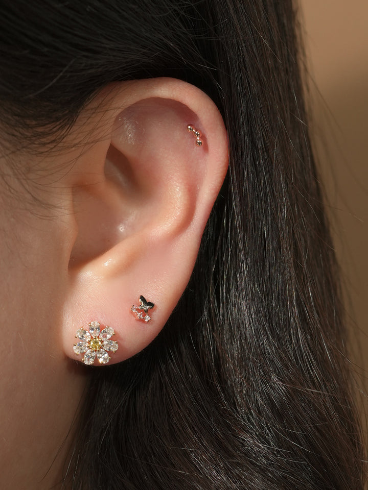 14KGF Spring Butterfly Earring 20G