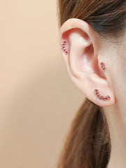 14K Gold Colorful Tiara Cartilage Earring 18G16G