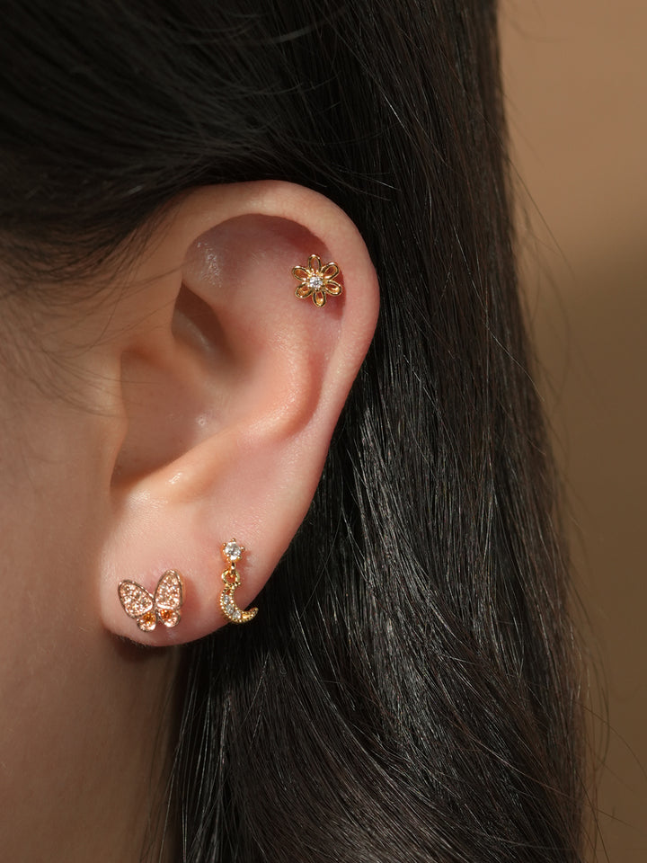 14KGF Lovely Lunar Drop Earring 20G